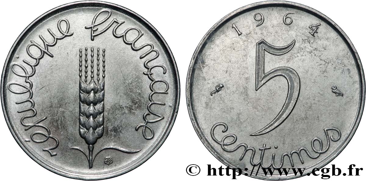 5 centimes Épi 1964  F.124/6 AU 