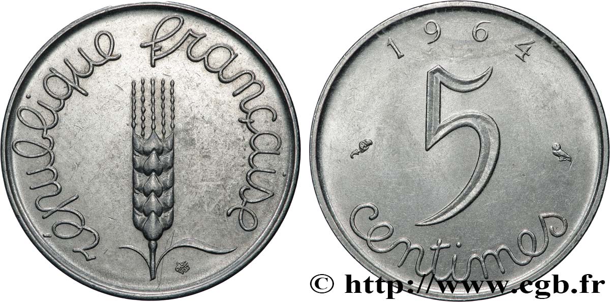 5 centimes Épi 1964  F.124/6 MBC+ 