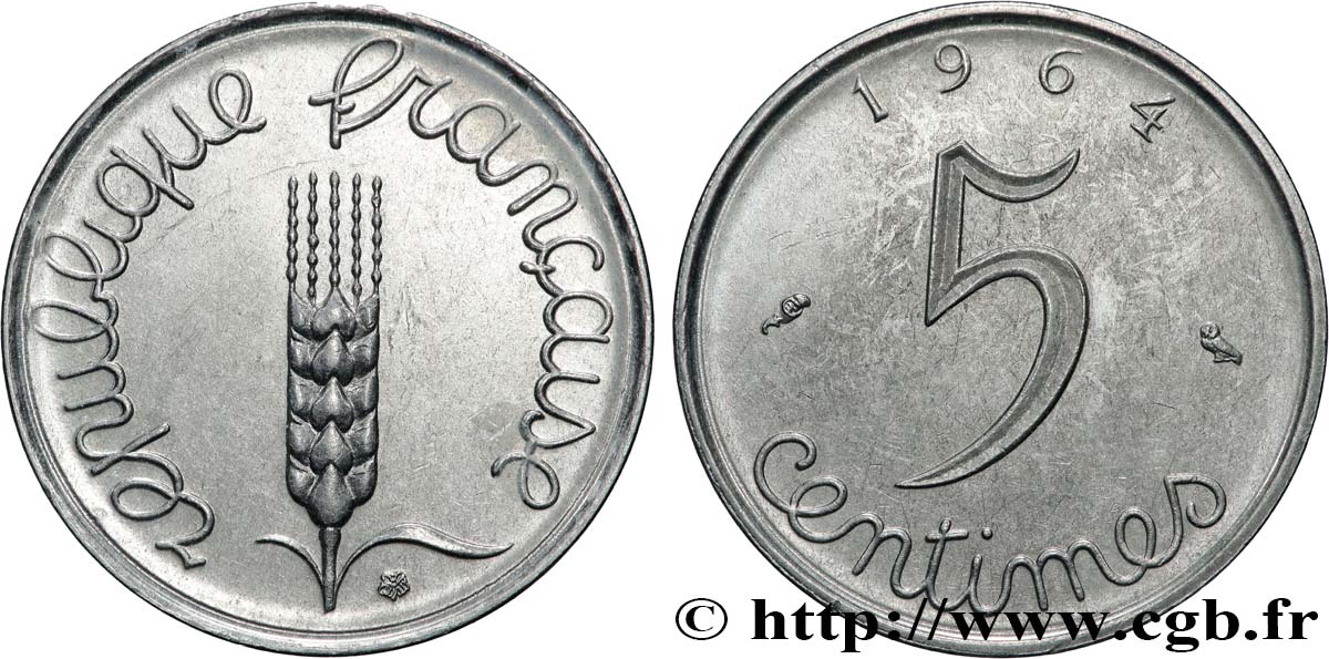 5 centimes Épi 1964  F.124/6 AU 