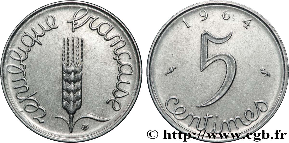 5 centimes Épi 1964  F.124/6 VZ+ 