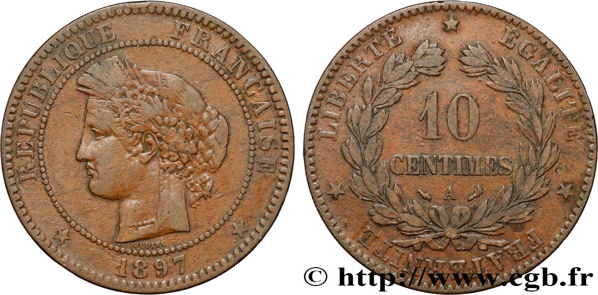 10 centimes Cérès 1897 Paris F.135/44 TB25 