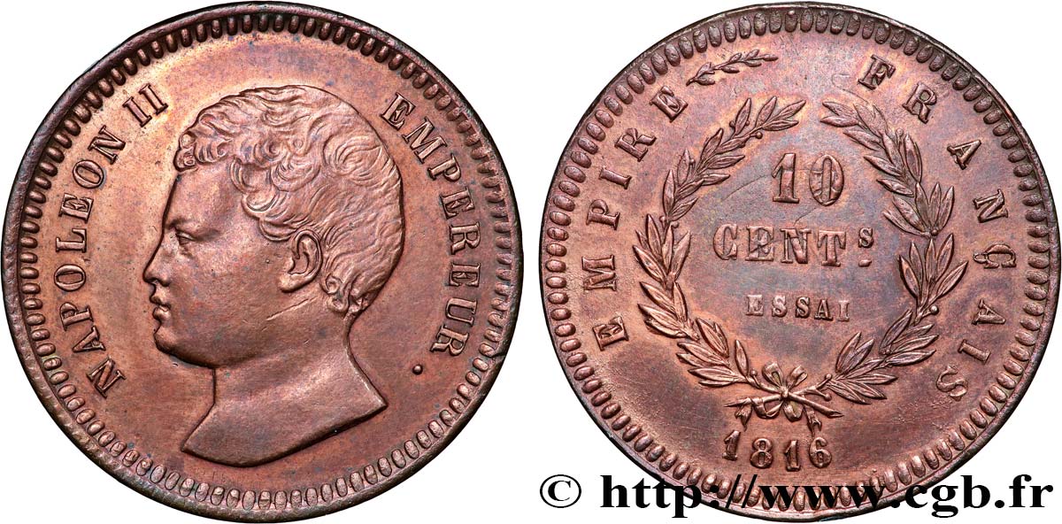 Essai de 10 centimes en bronze 1816   VG.2412  AU 