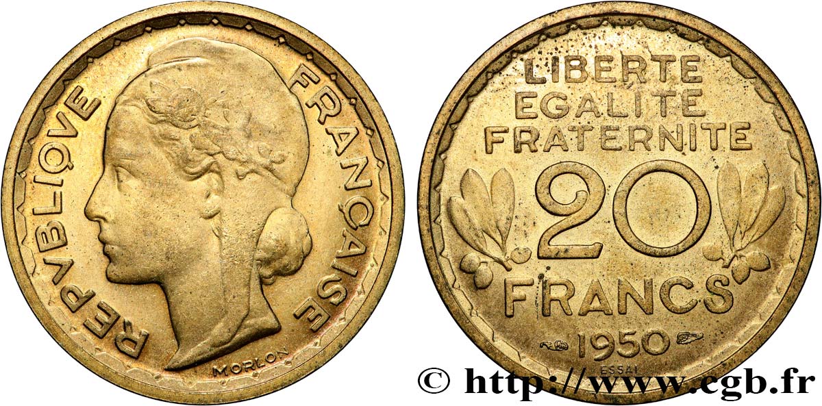 Essai du concours de 20 francs par Morlon 1950 Paris GEM.208 2 SPL63 