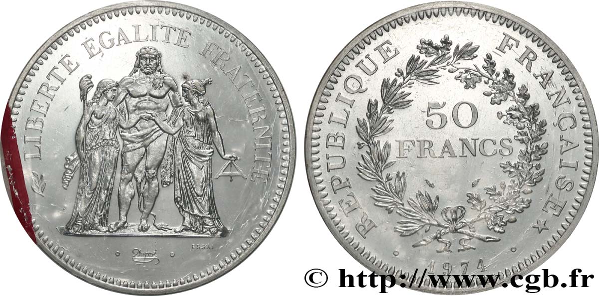 Coffret FDC 1974 Avec Pièce De 20 Francs Hercule En Argent Massif - Collection Numismatique