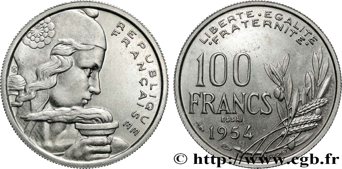 Essai de 100 francs Cochet 1954 Paris F.450/1 SUP62 