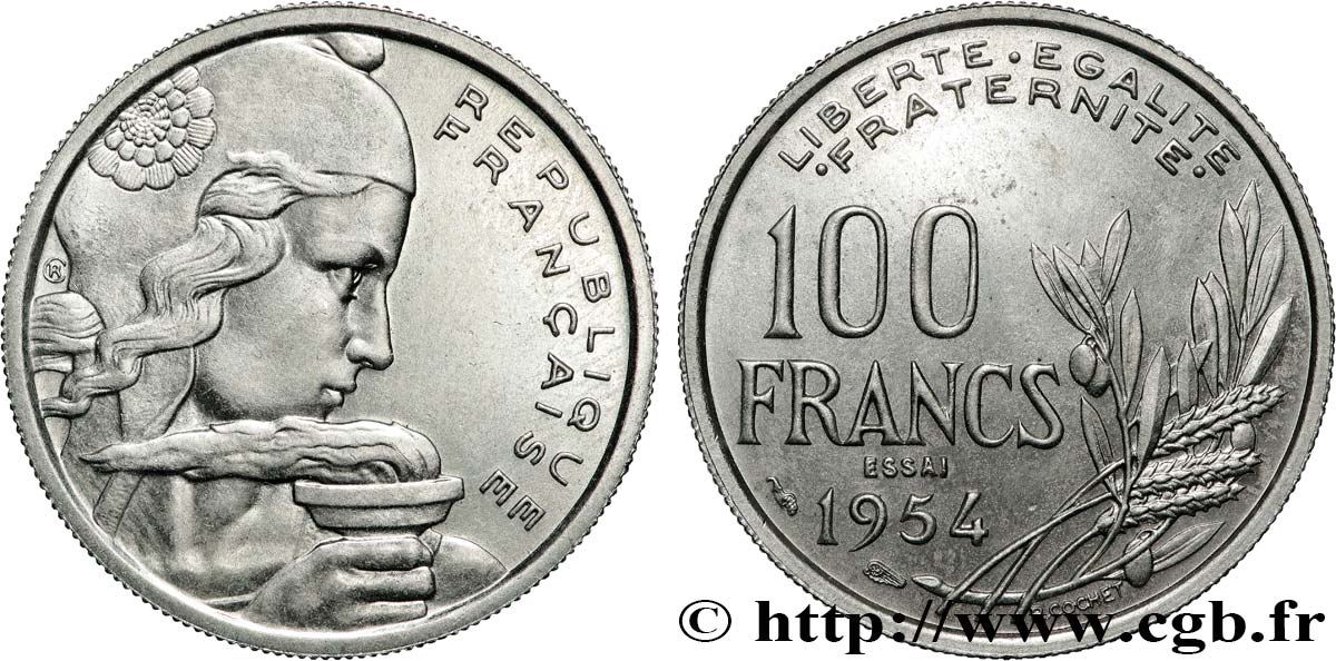 Essai de 100 francs Cochet 1954 Paris F.450/1 MS62 