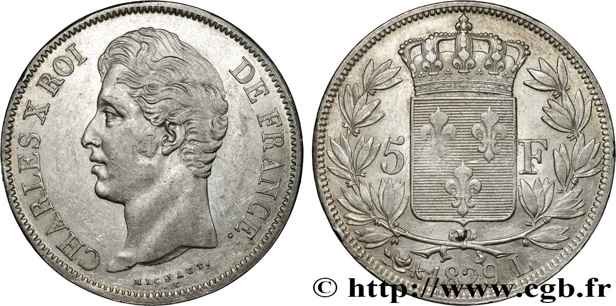 5 francs Charles X, 2e type 1829 Bayonne F.311/34 TTB+ 