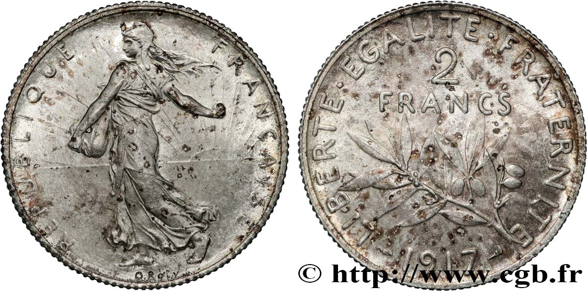 2 francs Semeuse 1917  F.266/19 VZ 