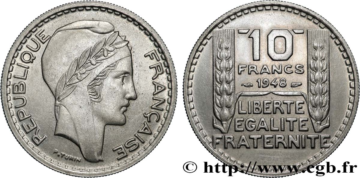 10 francs Turin, petite tête 1948  F.362/3 SUP 
