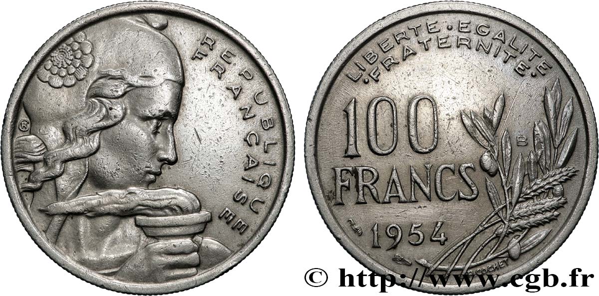 100 francs Cochet 1954  F.450/2 XF 