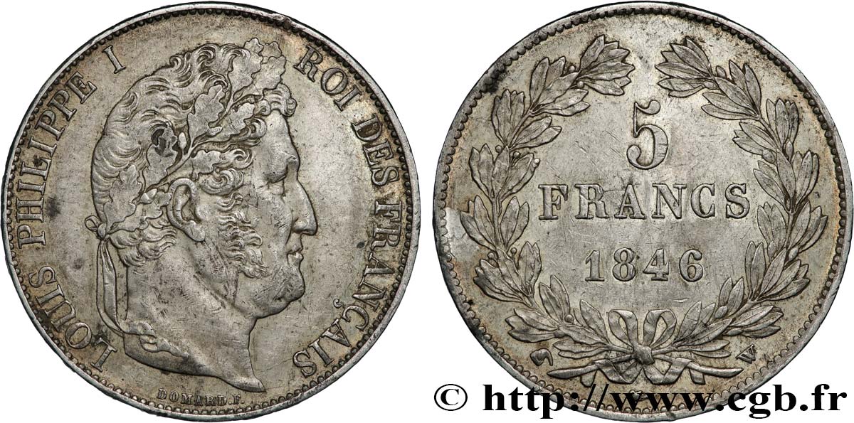 5 francs IIIe type Domard 1846 Lille F.325/13 fVZ 