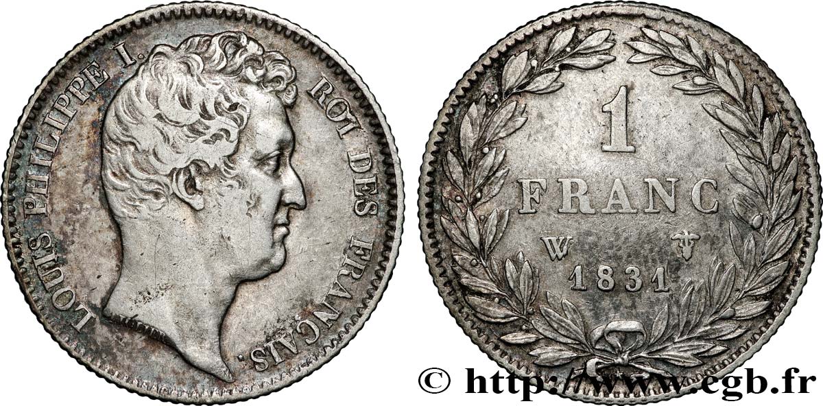 1 franc Louis-Philippe, tête nue 1831 Lille F.209/12 TB+ 