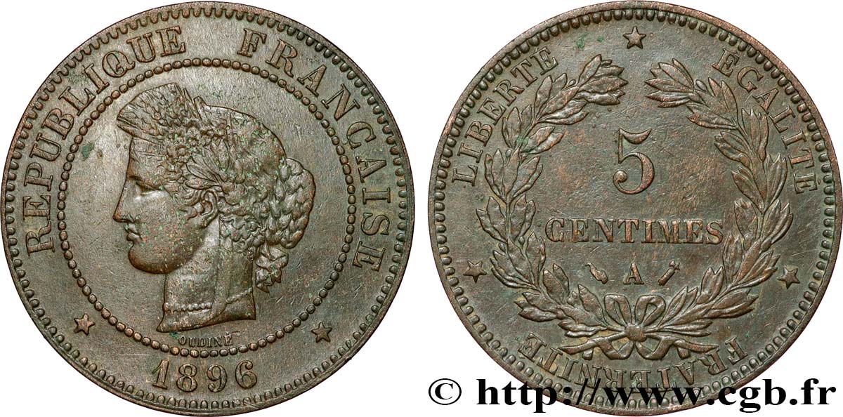 5 centimes Cérès 1896 Paris F.118/37 BC25 