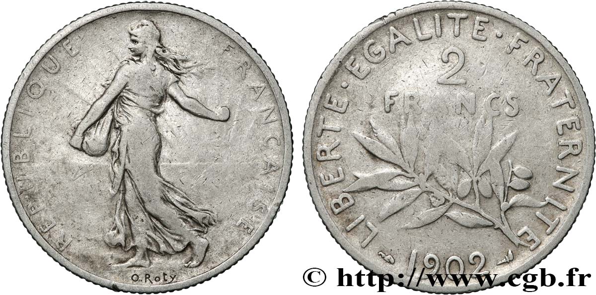 2 francs Semeuse 1902  F.266/7 MB 