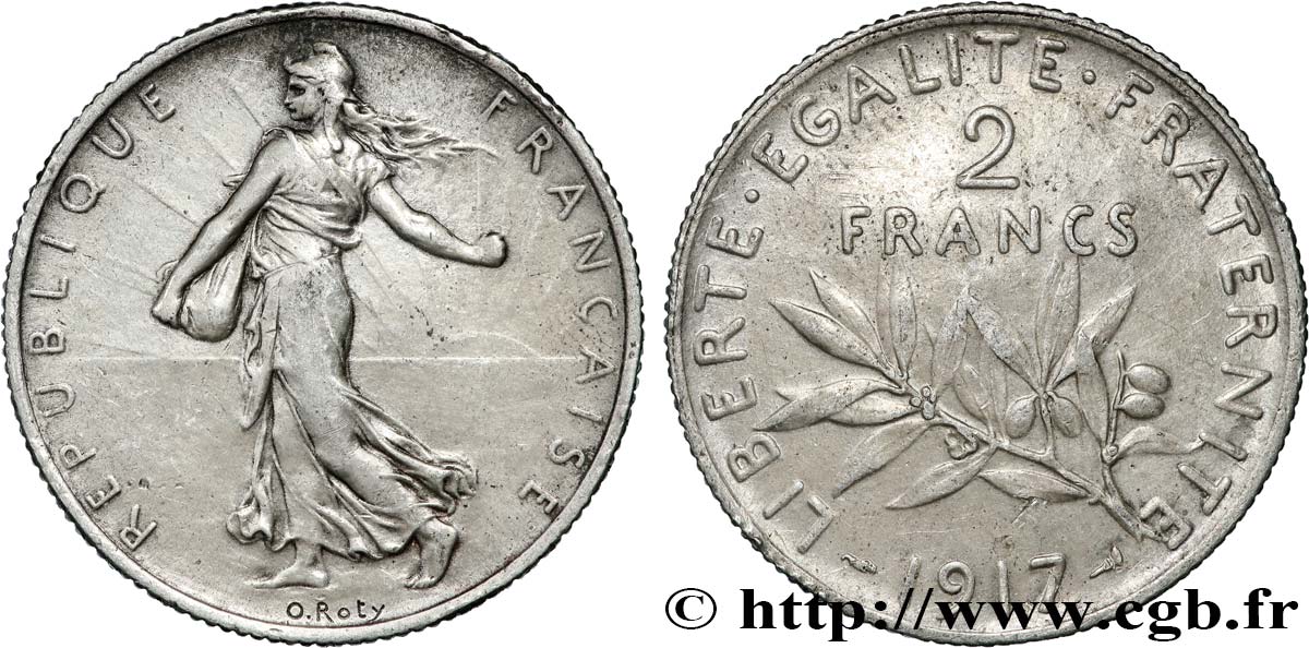 2 francs Semeuse 1917  F.266/19 SPL 