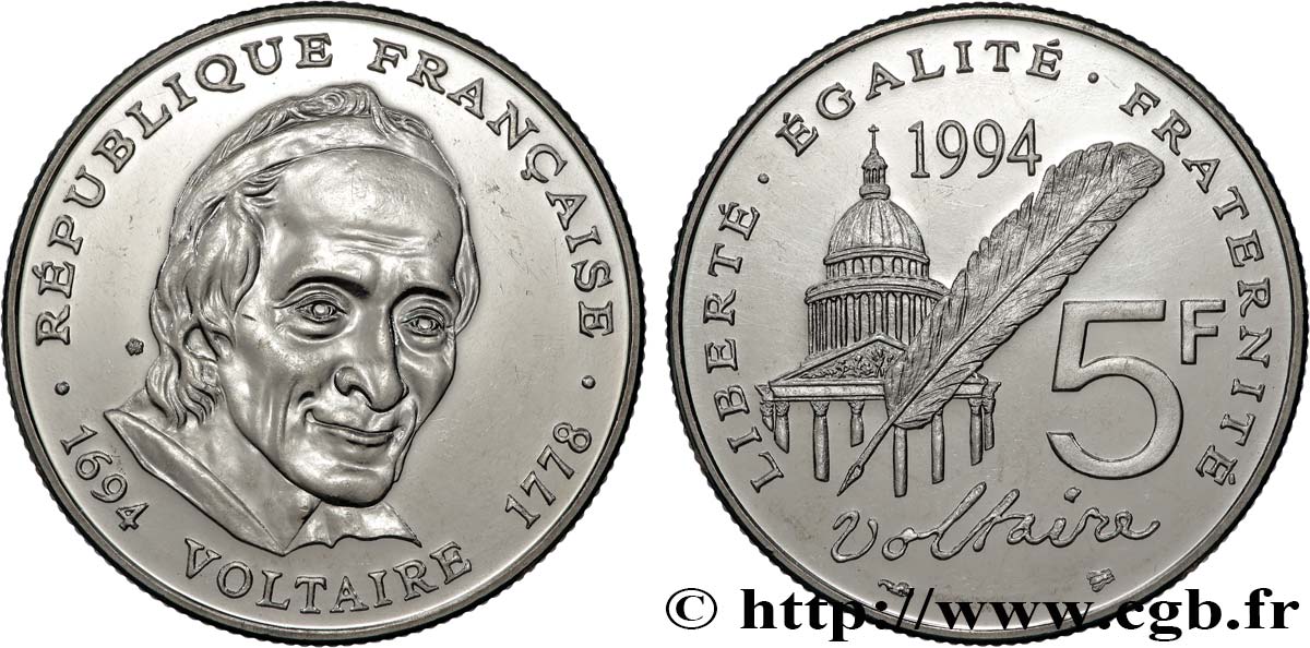 5 francs Voltaire 1994  F.344/2 EBC 