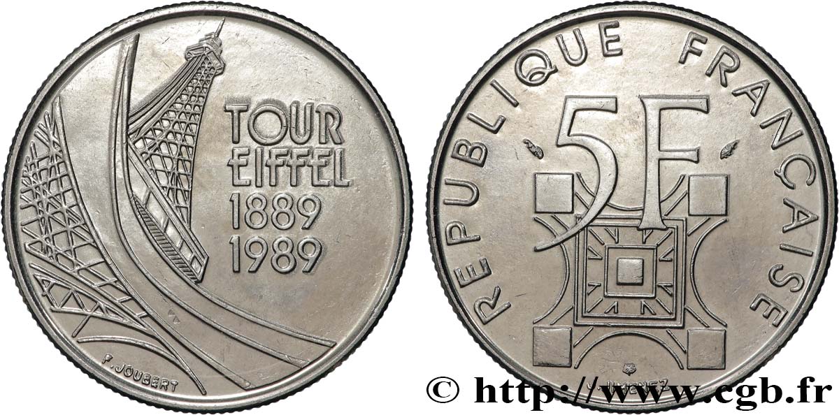 5 francs Tour Eiffel 1989  F.342/2 AU 