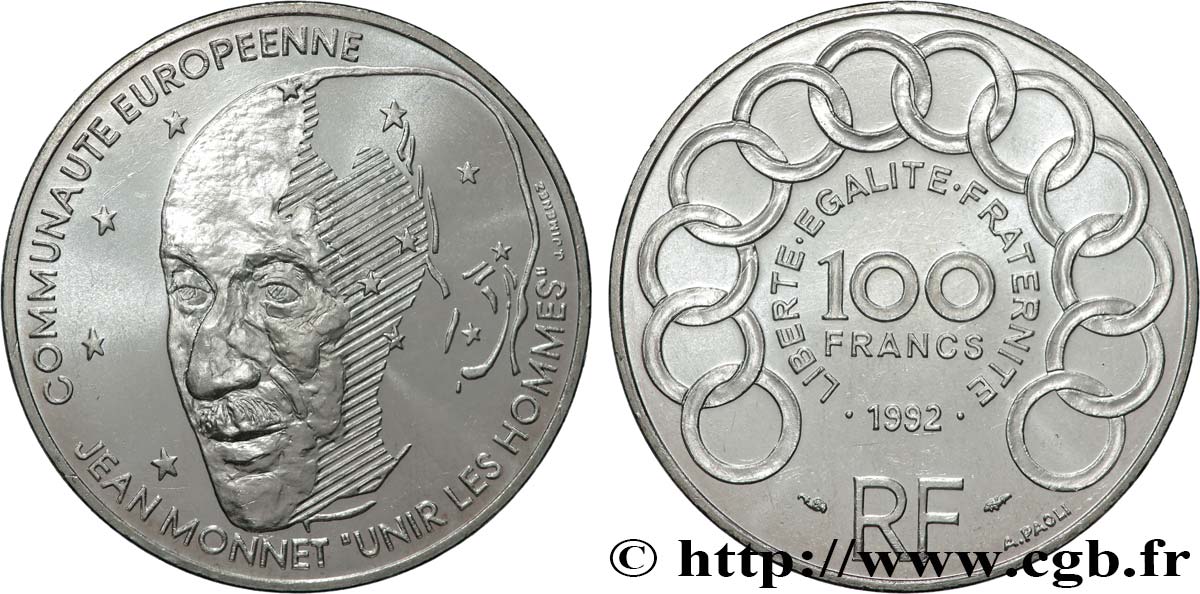 100 francs Jean Monnet 1992  F.460/2 SUP 