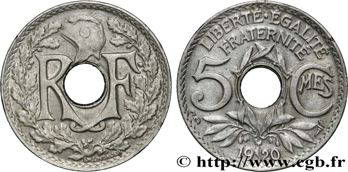5 centimes Lindauer, grand module 1920  F.121/4 EBC+ 