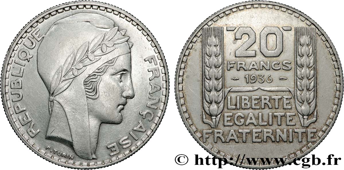 20 francs Turin 1936  F.400/7 SUP 