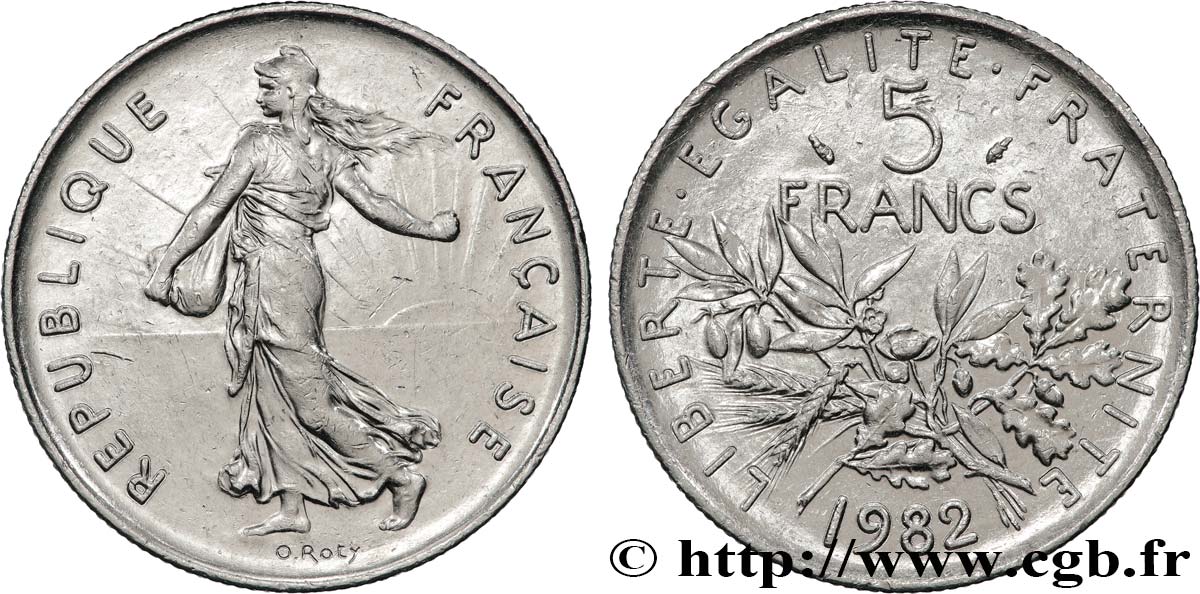 5 francs Semeuse, nickel 1982 Pessac F.341/14 MS 