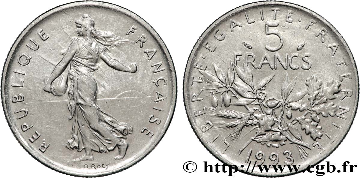 5 francs Semeuse, nickel 1993 Pessac F.341/27 MS 