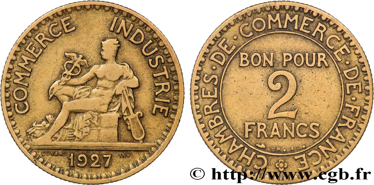 2 francs Chambres de Commerce 1927  F.267/9 VF 