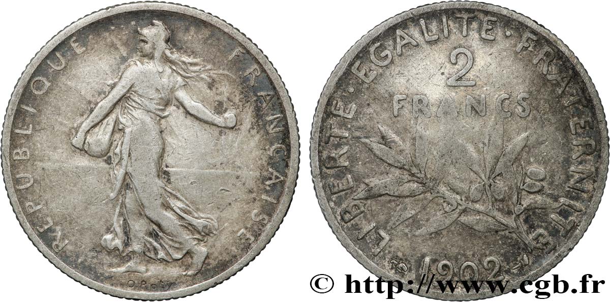 2 francs Semeuse 1902  F.266/7 BC 