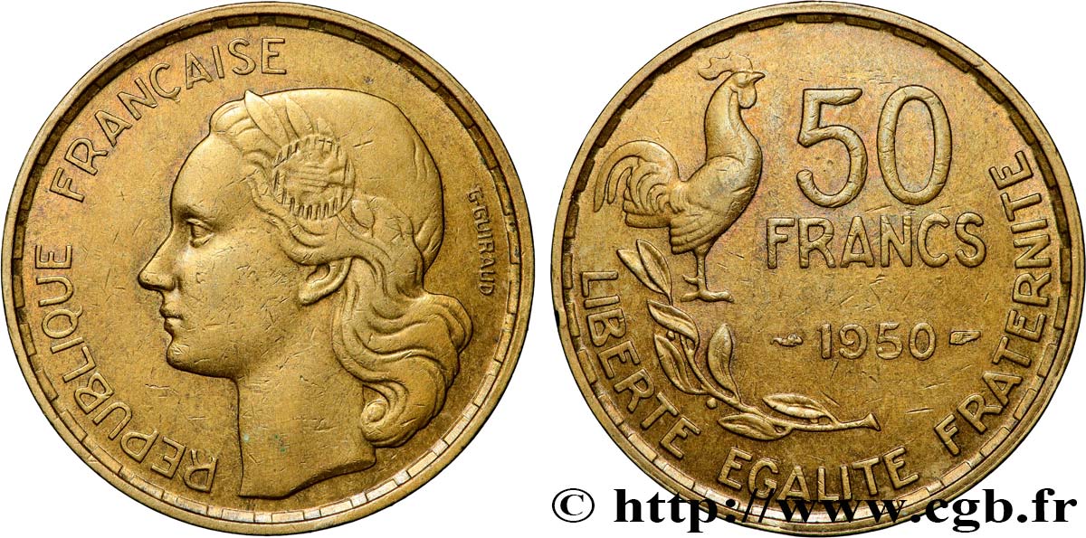 50 francs Guiraud 1950  F.425/3 TTB+ 