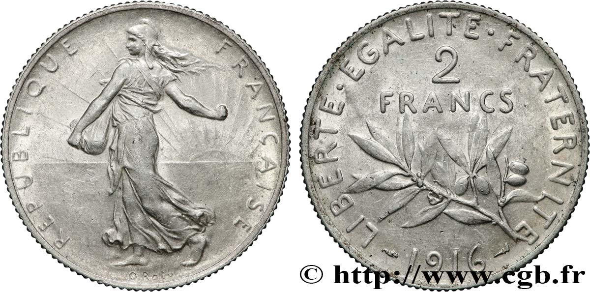 2 francs Semeuse 1916  F.266/18 SS 