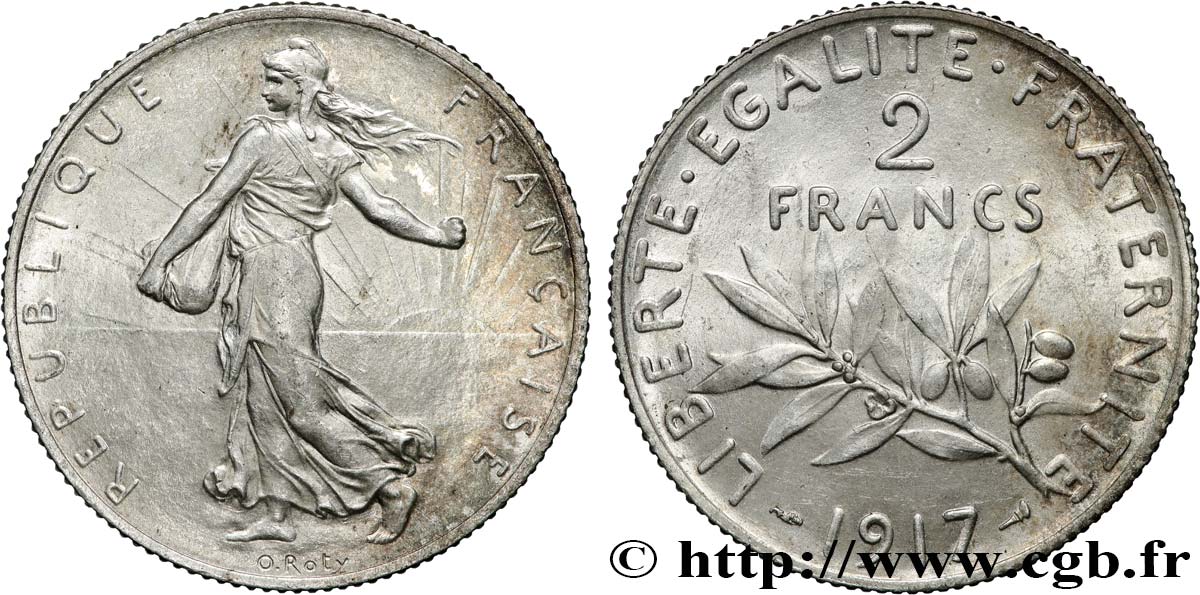 2 francs Semeuse 1917  F.266/19 SPL 