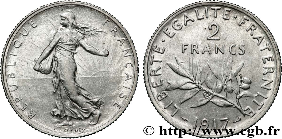 2 francs Semeuse 1917  F.266/19 AU 