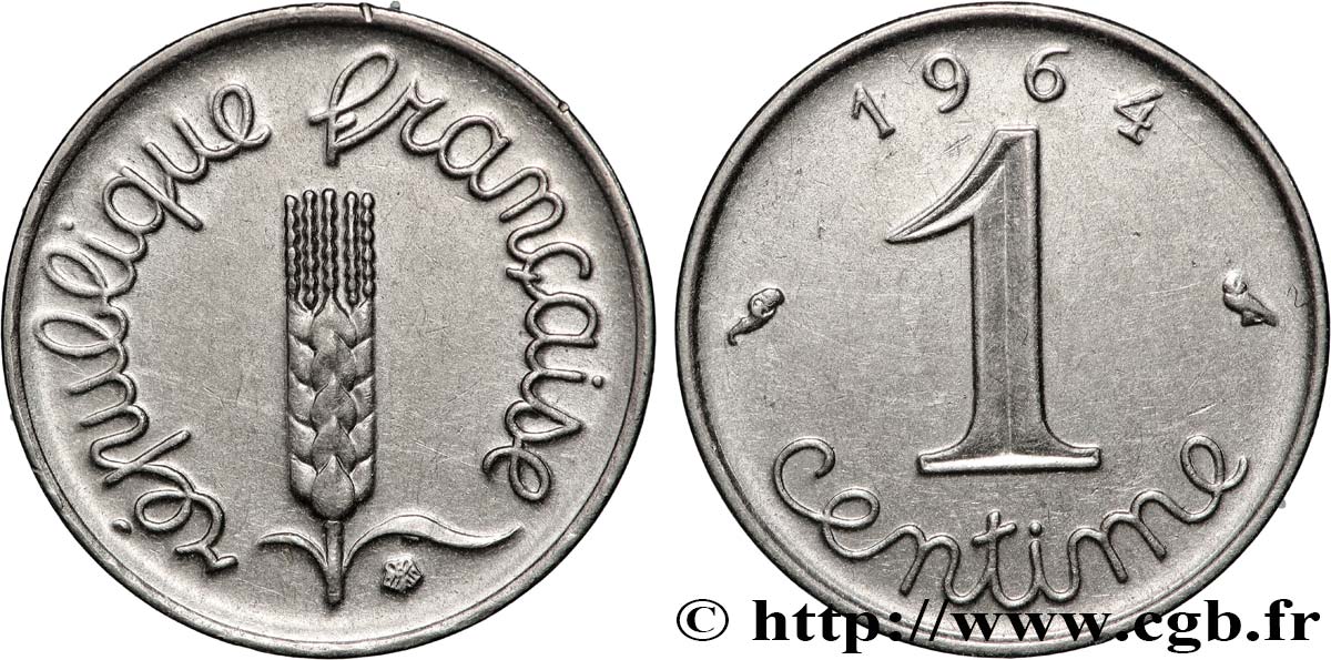 1 centime Épi, avec rebord 1964 Paris F.106/9 TTB50 