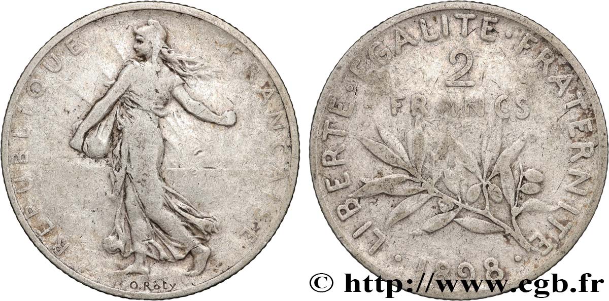2 francs Semeuse 1898  F.266/1 q.MB 