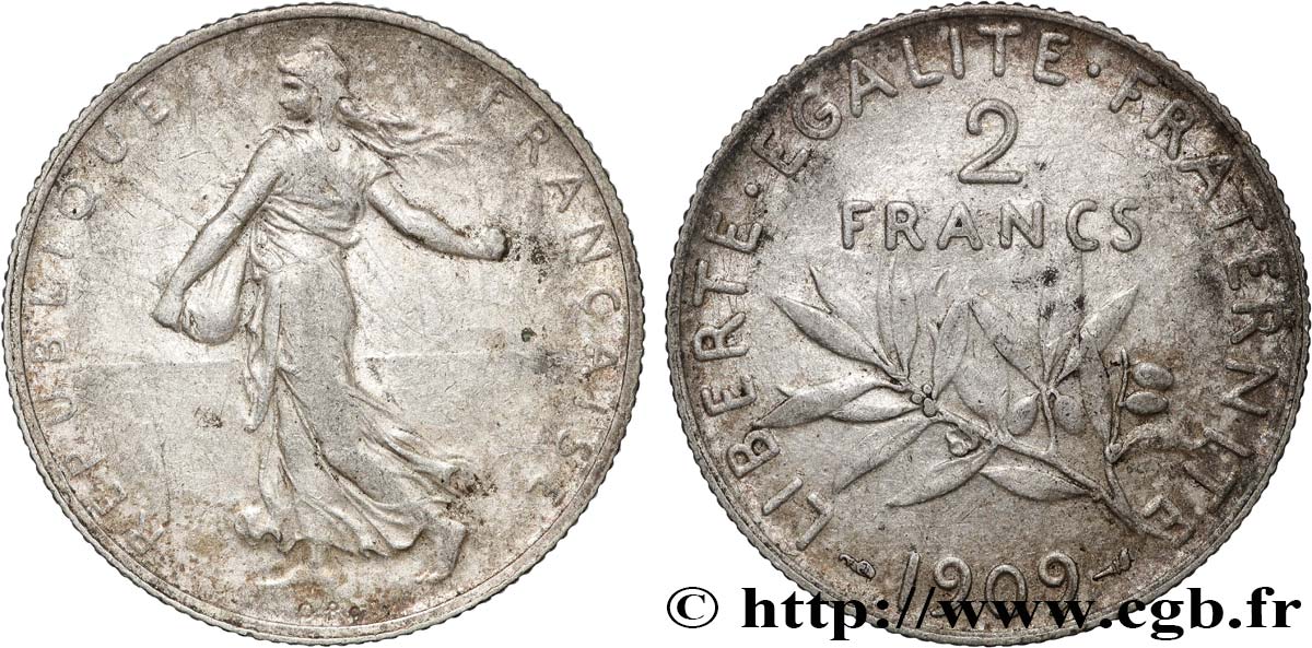 2 francs Semeuse 1909  F.266/11 TB20 
