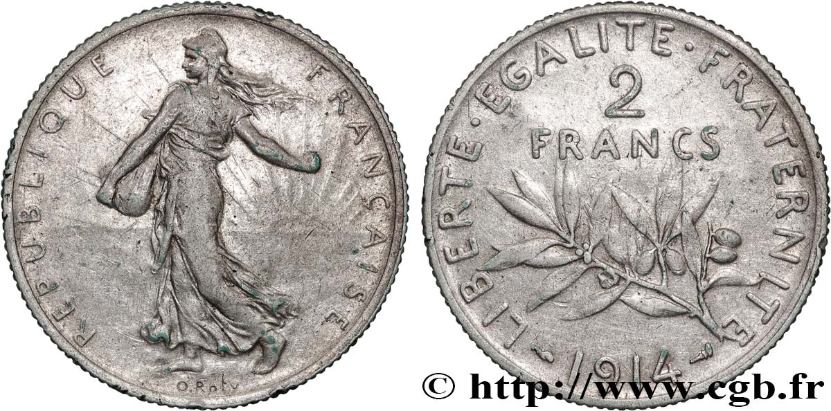 2 francs Semeuse 1914  F.266/15 fSS 