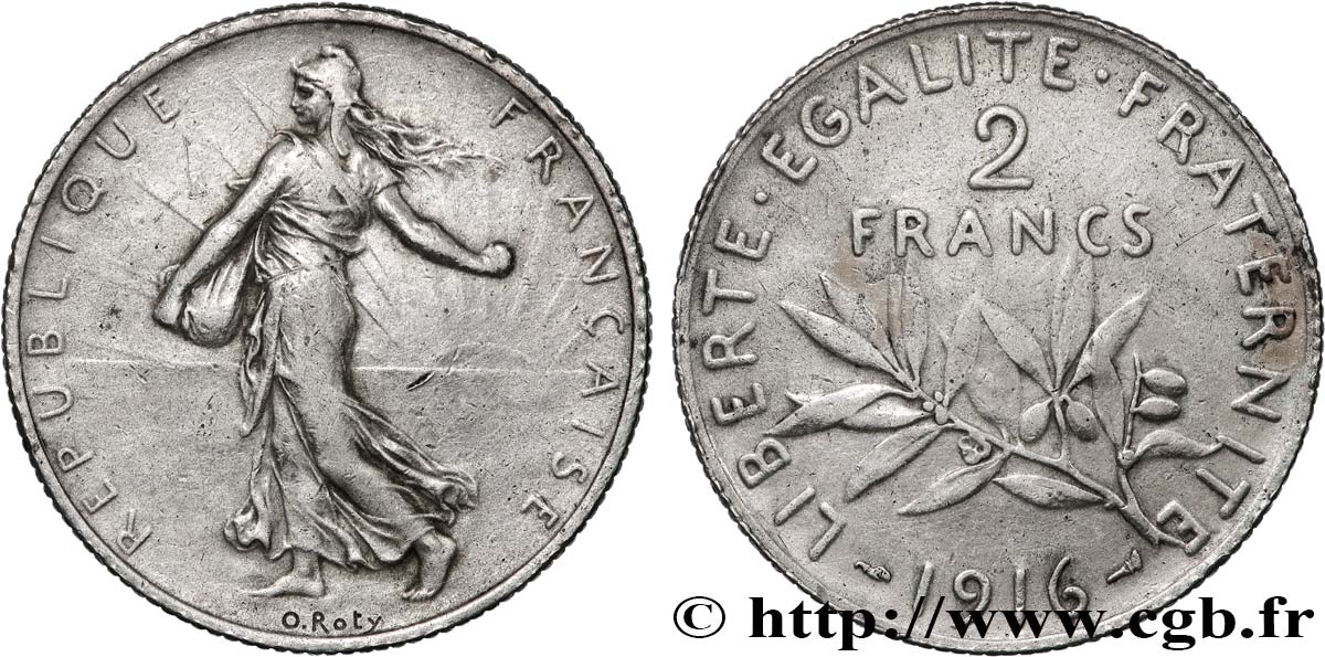 2 francs Semeuse 1916  F.266/18 MBC 