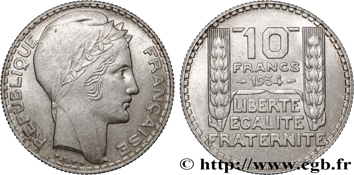 10 francs Turin 1934  F.360/7 fVZ 