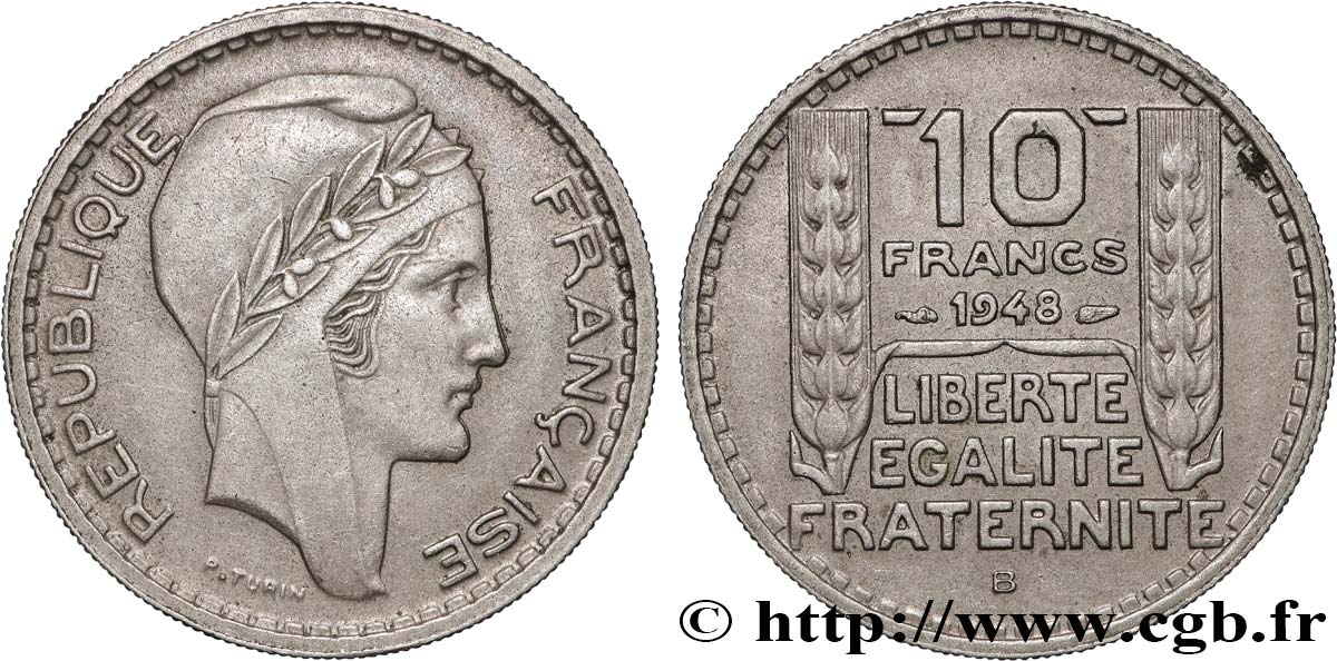 10 francs Turin, petite tête 1948 Beaumont-le-Roger F.362/4 SUP 