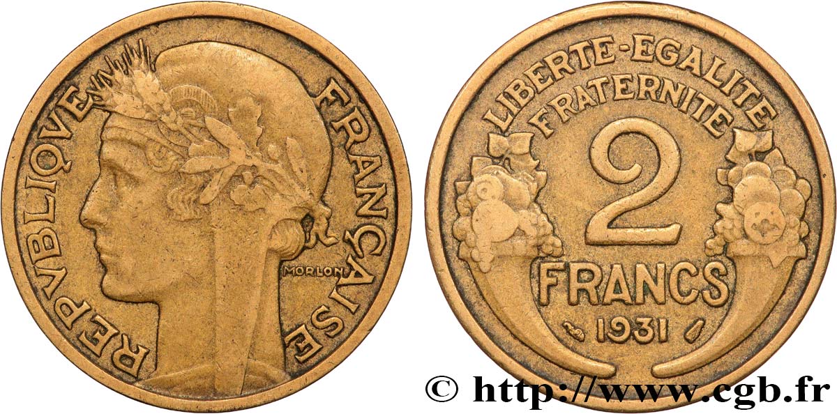 2 francs Morlon 1931  F.268/2 VF 