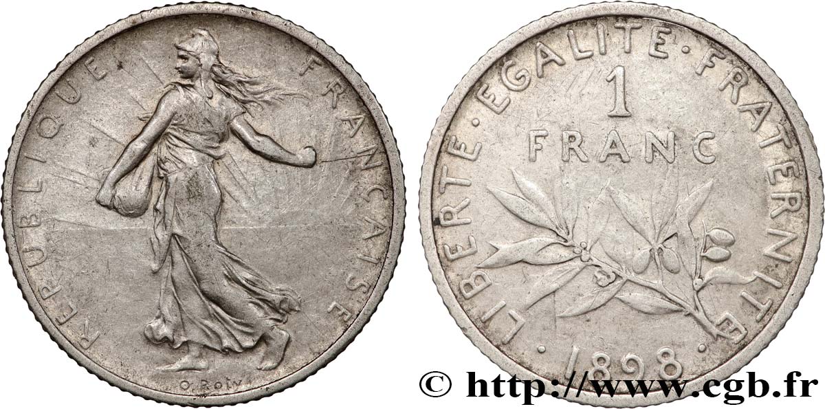 1 franc Semeuse 1898 Paris F.217/1 MBC 