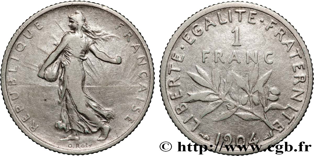 1 franc Semeuse 1904  F.217/9 S 