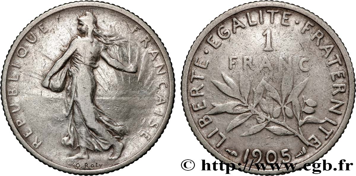 1 franc Semeuse 1905 Paris F.217/10 TB 