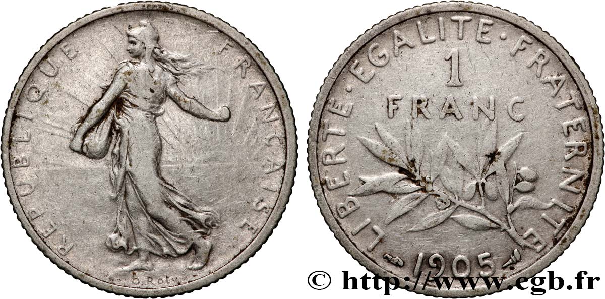 1 franc Semeuse 1905 Paris F.217/10 S 