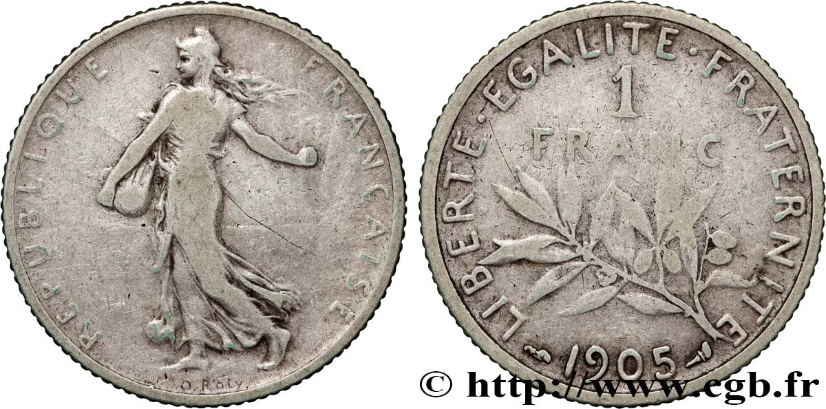 1 franc Semeuse 1905 Paris F.217/10 S 