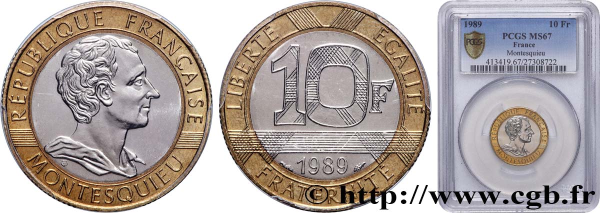 10 francs Montesquieu 1989  F.376/2 FDC67 PCGS