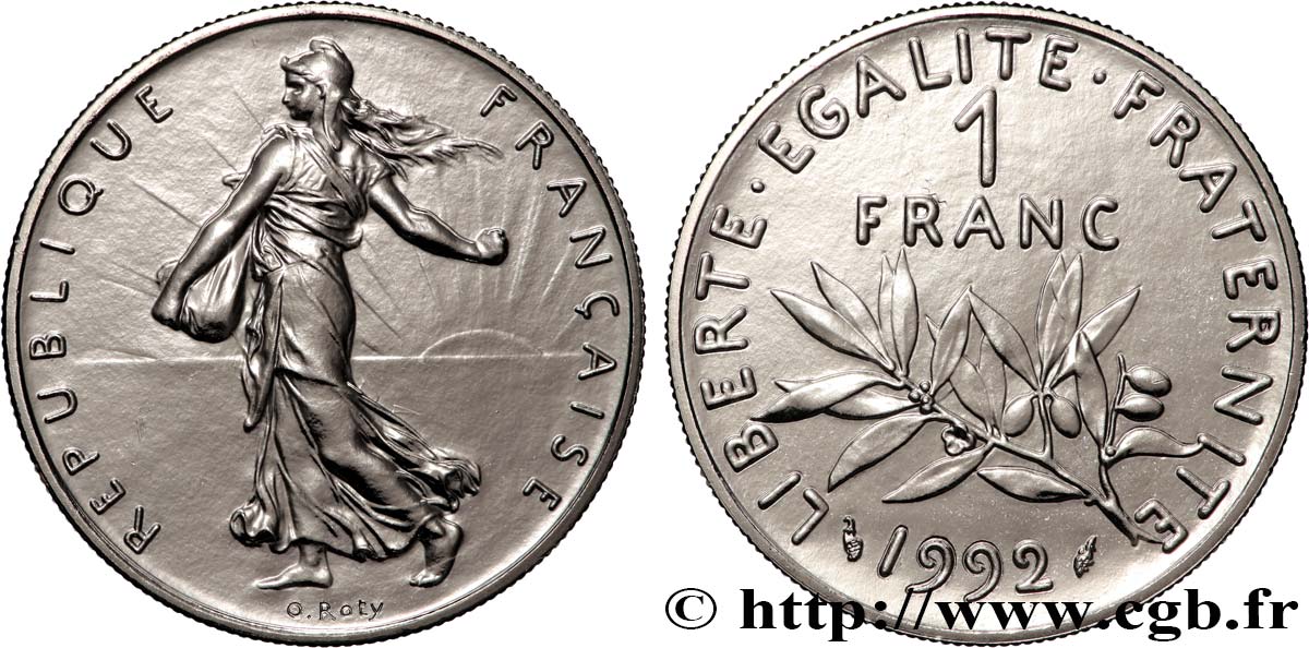 1 franc Semeuse, nickel, BU (Brillant Universel), frappe médaille 1992 Pessac F.226/39 MS 