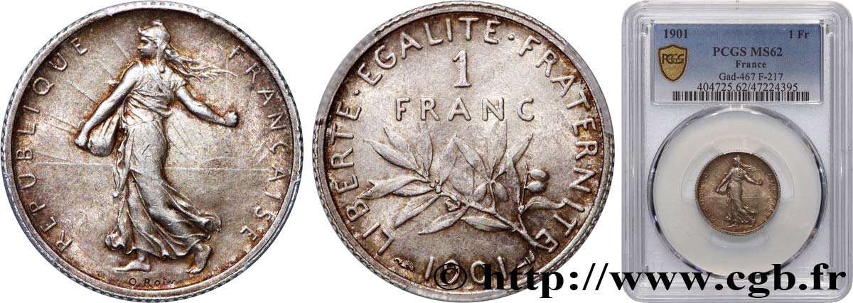1 franc Semeuse 1901  F.217/6 SUP62 PCGS