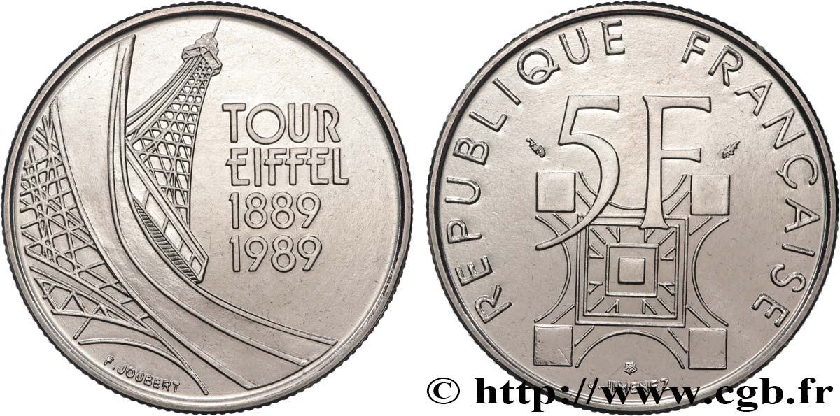 5 francs Tour Eiffel 1989  F.342/2 FDC 