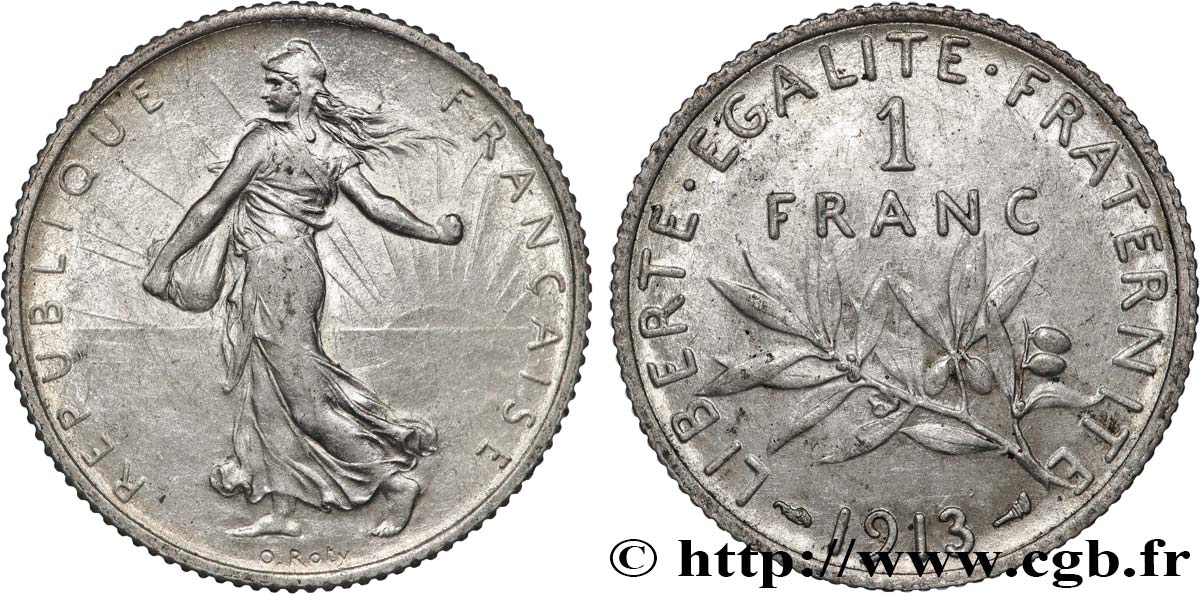 1 franc Semeuse 1913 Paris F.217/18 fVZ 